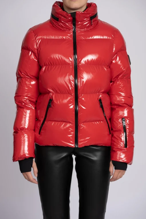 Ski jas met metallic look