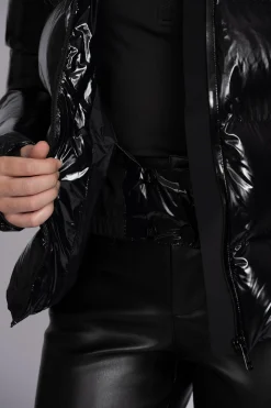 Ski jas met metallic look