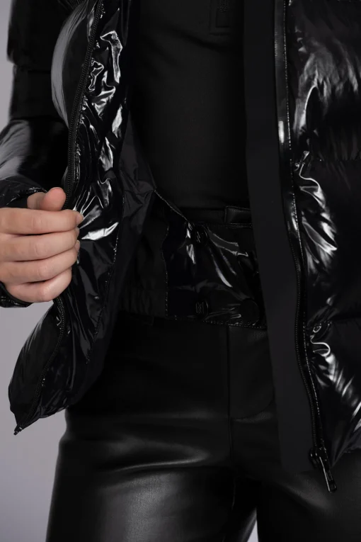 Ski jas met metallic look