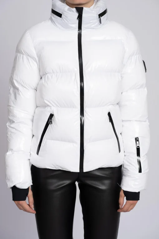 Ski jas met metallic look