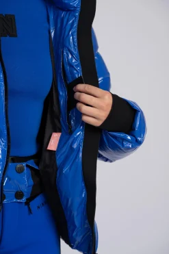 Ski jas met metallic look