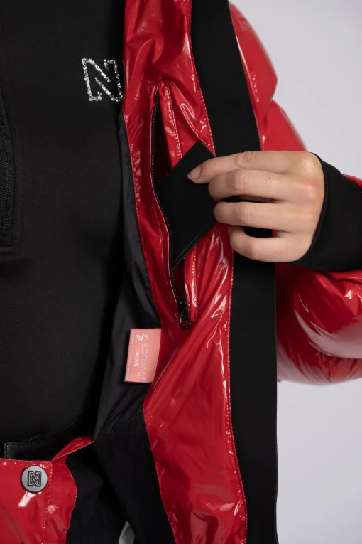 Ski jas met metallic look