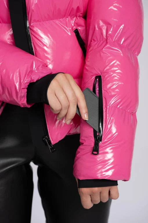 Ski jas met metallic look