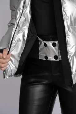 Ski jas met metallic look