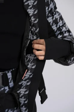 Ski jas met N-logo patroon en elastische riem