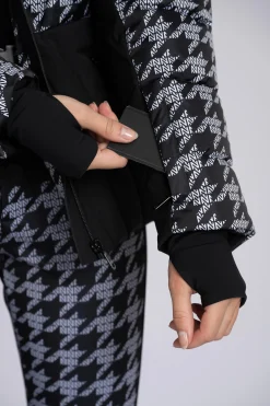 Ski jas met N-logo patroon en elastische riem