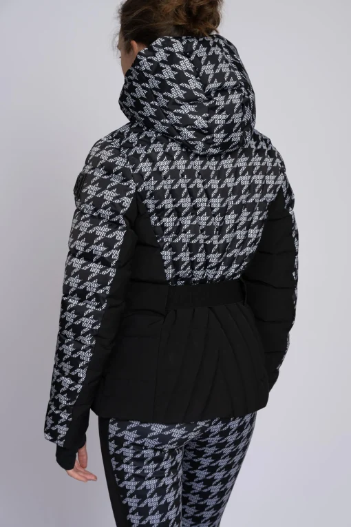 Ski jas met N-logo patroon en elastische riem
