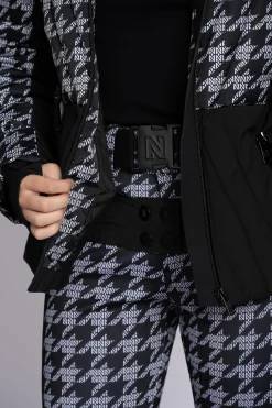 Ski jas met N-logo patroon en elastische riem