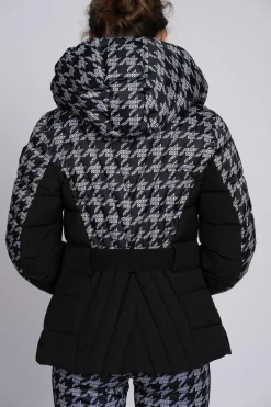 Ski jas met N-logo patroon en elastische riem