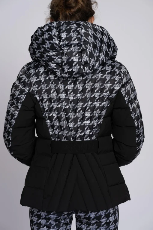 Ski jas met N-logo patroon en elastische riem