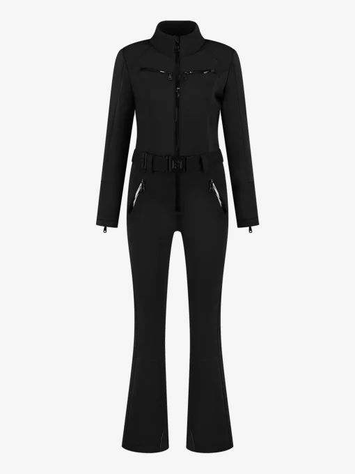 Ski jumpsuit met elastische riem en opstaande kraag