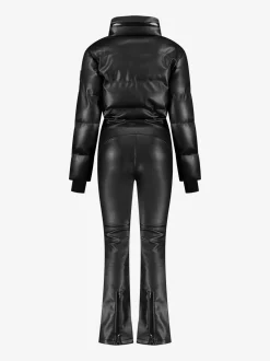 Ski jumpsuit met leren look