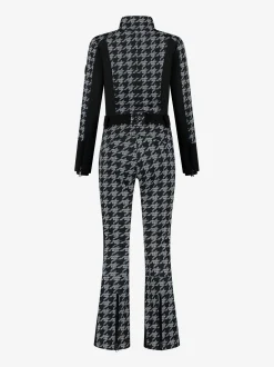 Ski jumpsuit met logo patroon en elastische riem