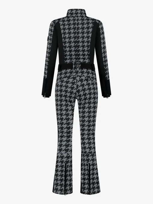 Ski jumpsuit met logo patroon en elastische riem