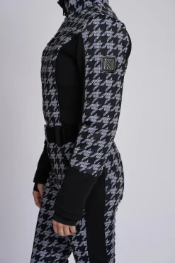 Ski jumpsuit met logo patroon en elastische riem