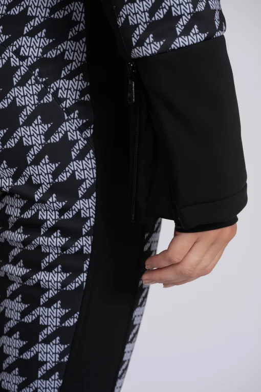 Ski jumpsuit met logo patroon en elastische riem