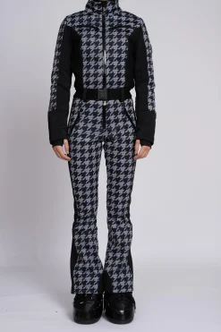 Ski jumpsuit met logo patroon en elastische riem