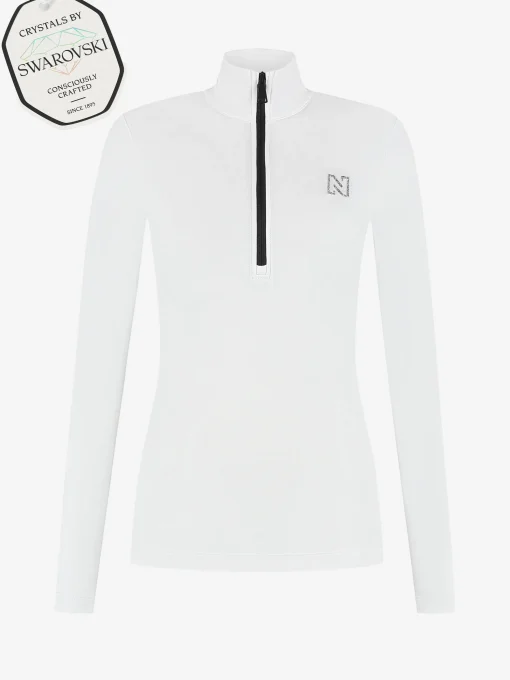 Ski pully met rits en Swarovski N-logo
