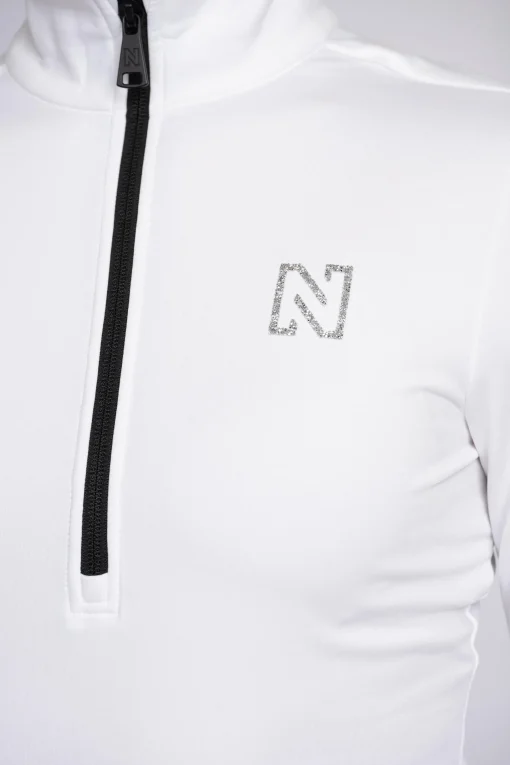 Ski pully met rits en Swarovski N-logo