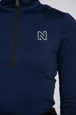 Ski pully met rits en Swarovski N-logo