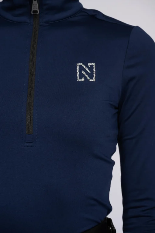 Ski pully met rits en Swarovski N-logo