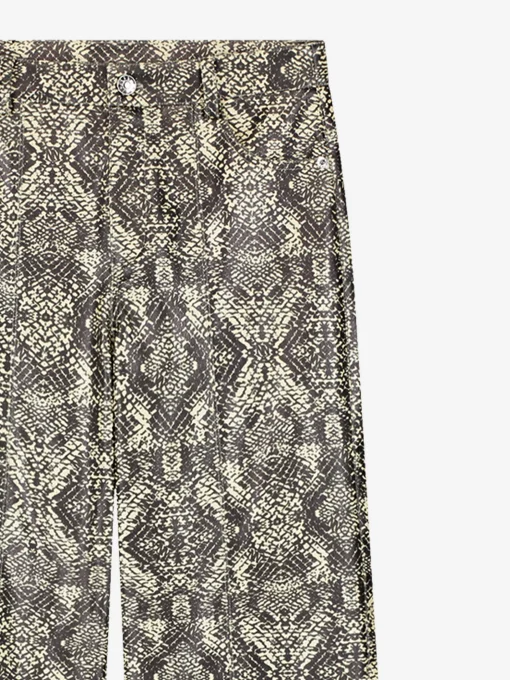 Slangenprint broek met rechte pijpen