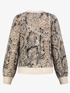 Slangenprint trui met broche
