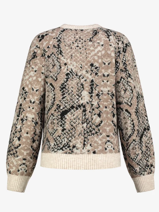 Slangenprint trui met broche