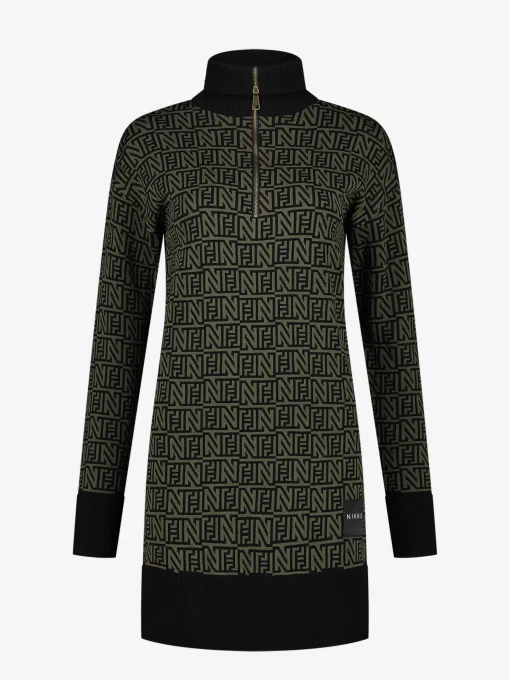Sweat-jurk met rits