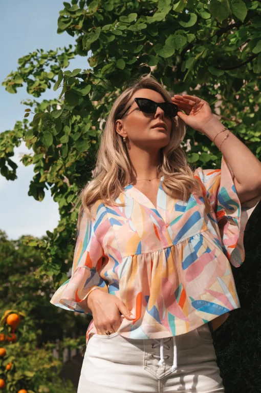Top met bloemenprint