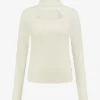 Top met cut-out en col