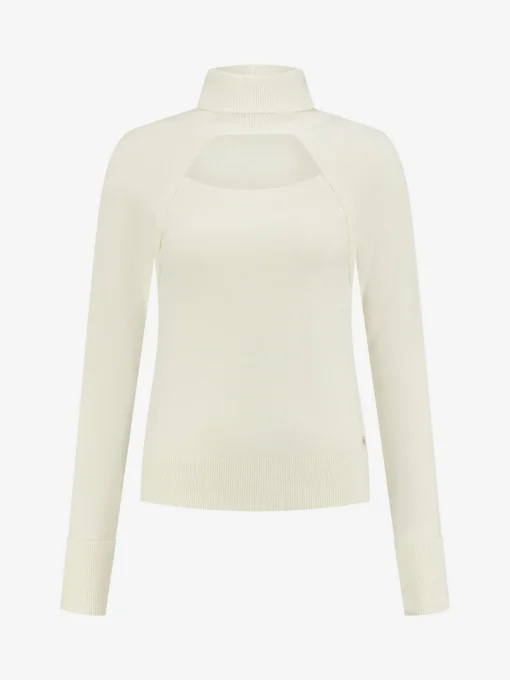 Top met cut-out en col