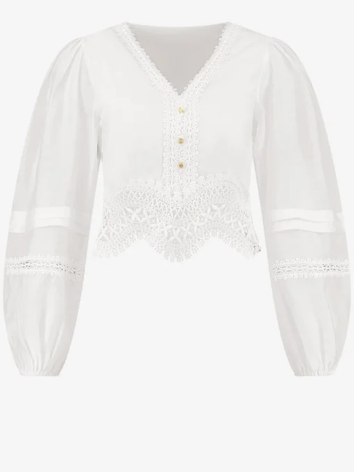Top met embroidery