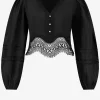 Top met embroidery