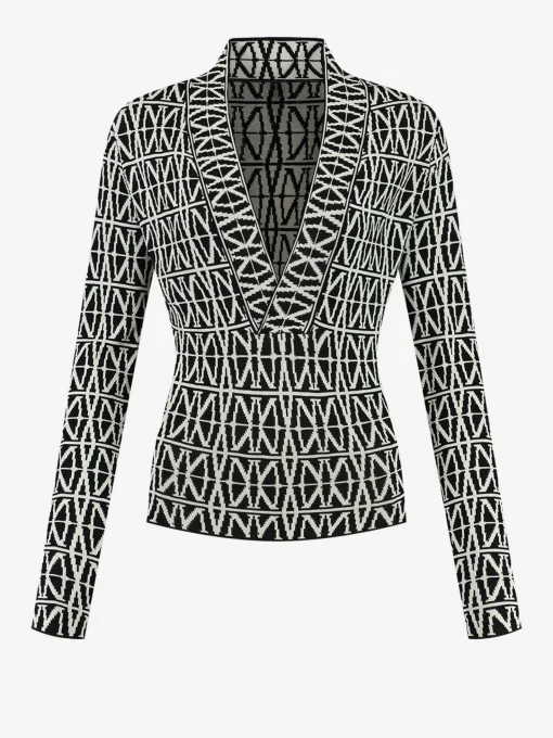 Top met logo patroon