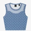 Top met logo patroon