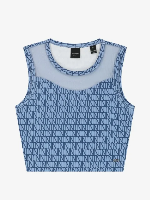 Top met logo patroon