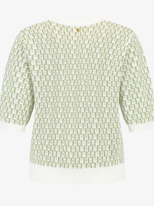 Top met logo patroon