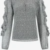 Top met print en ruches