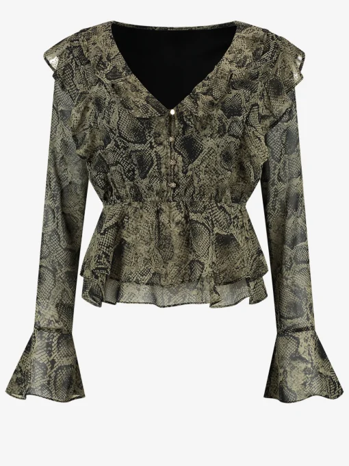 Top met slangen print