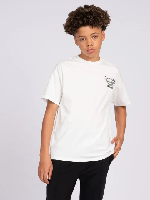 T-shirt met geborduurde tekst