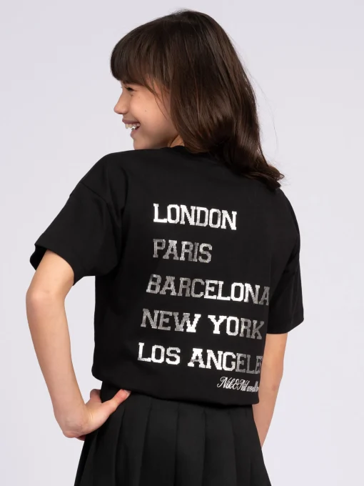 T-shirt met grafische tekst op achterkant