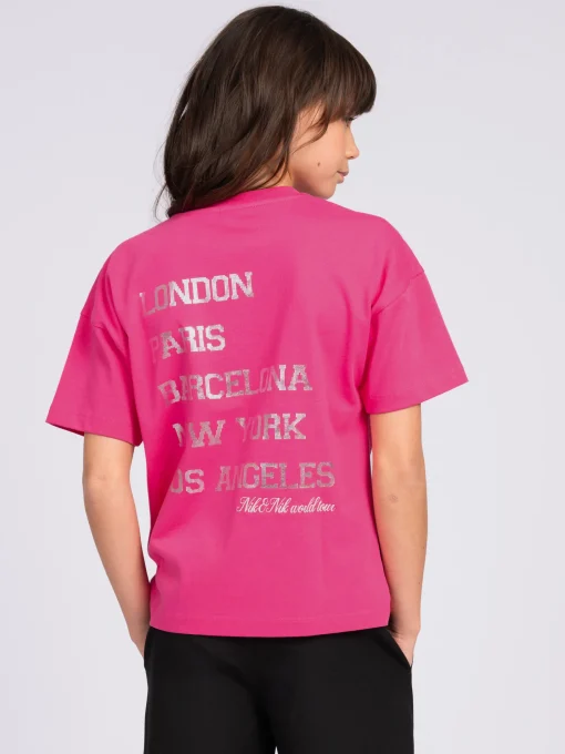 T-shirt met grafische tekst op achterkant