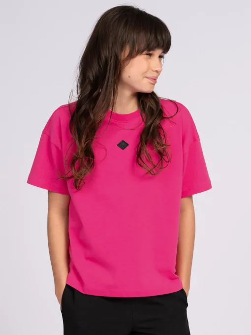 T-shirt met grafische tekst op achterkant