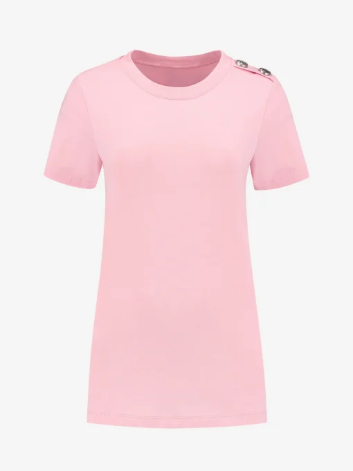 T-shirt met knopen op de schouder