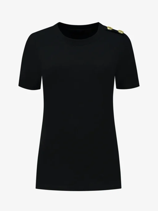 T-shirt met knopen op de schouder