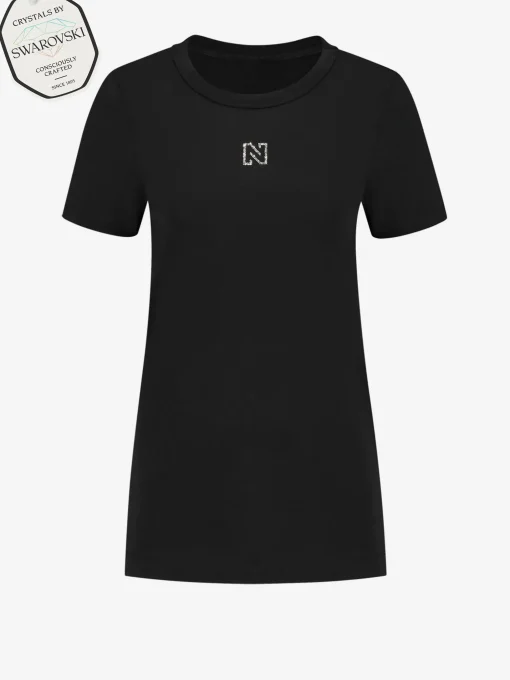 T-shirt met logo van Swarovski stenen