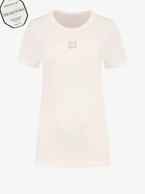 T-shirt met logo van Swarovski stenen
