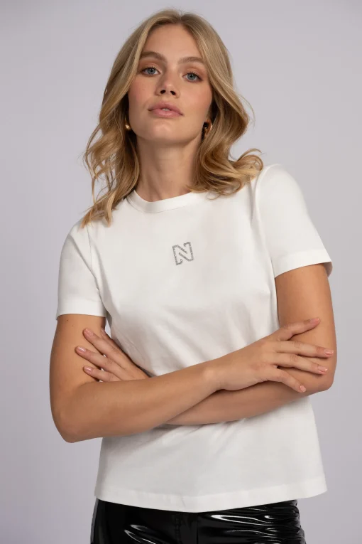 T-shirt met logo van Swarovski stenen