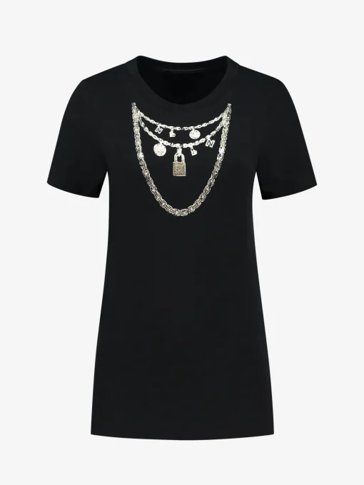 T-shirt met print van ketting